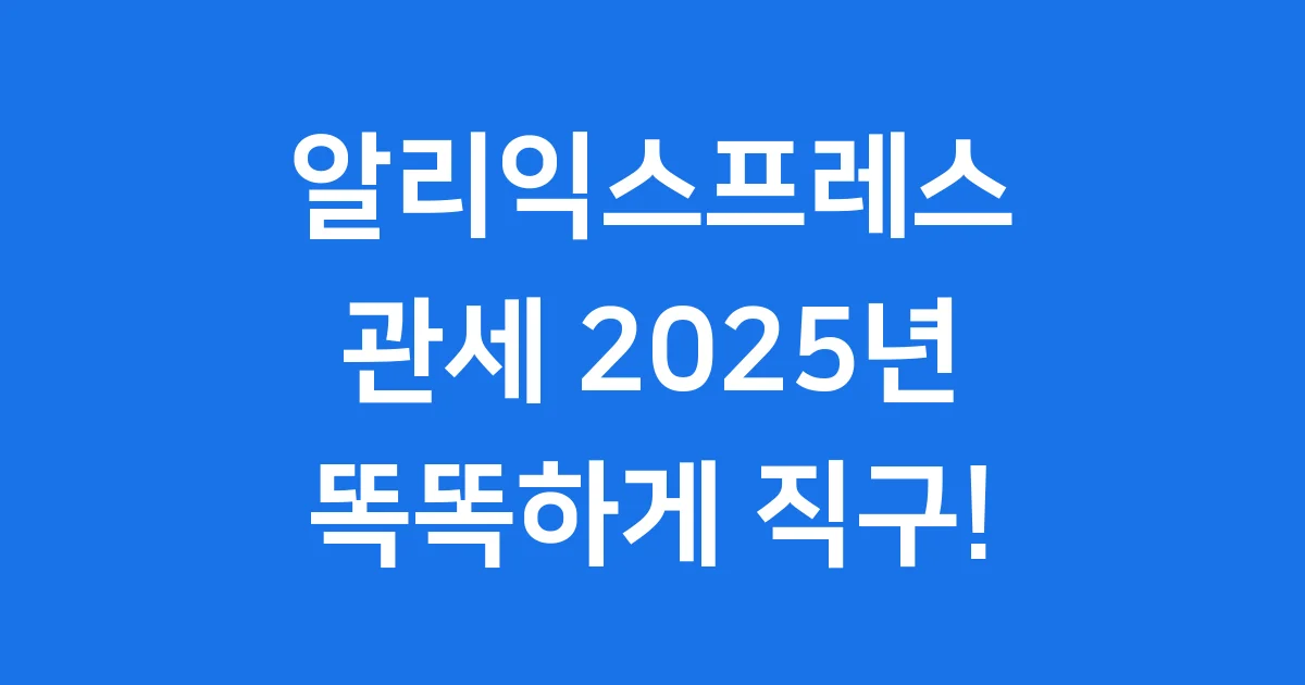 알리익스프레스 관세 2025년 변화와 팁