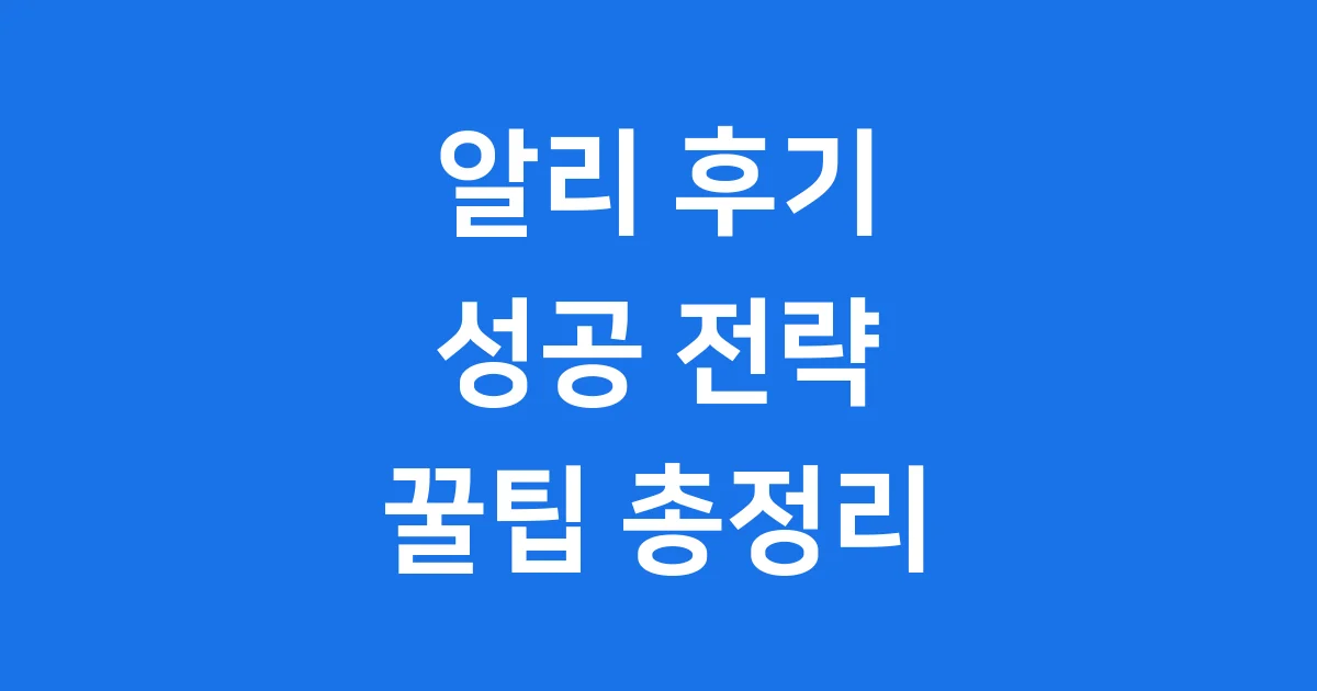 알리 후기